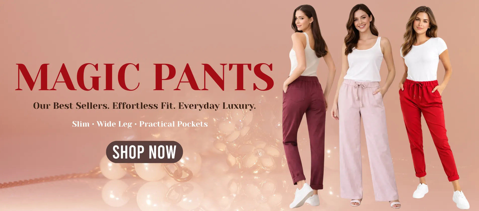 Lashra Magic Pants UK – Women’s Slim and Wide Leg Trousers with Practical Pockets