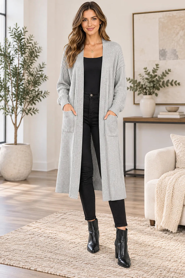 Ribbed Longline Cardigan