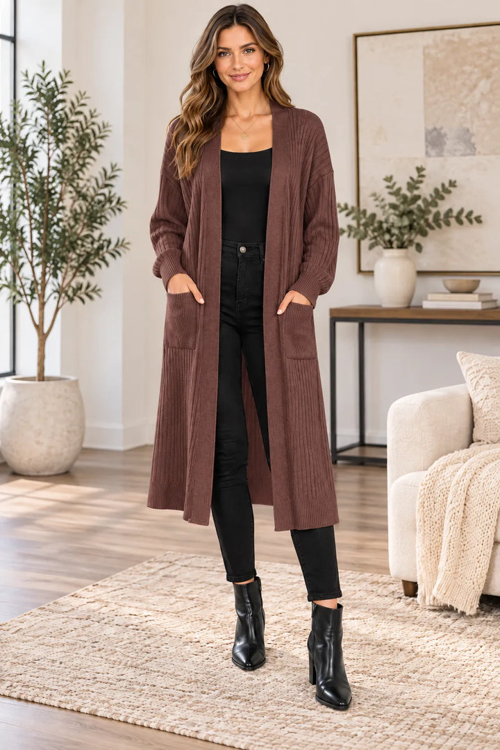 Ribbed Longline Cardigan