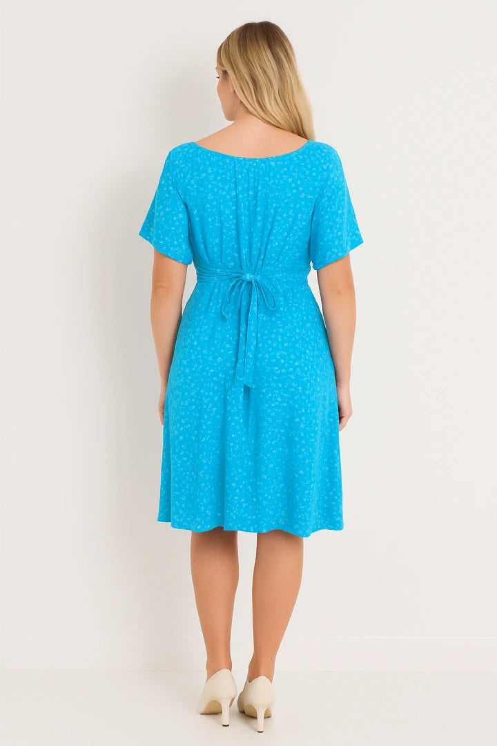 Italian Off-Shoulder Ditsy Floral Midi Dress