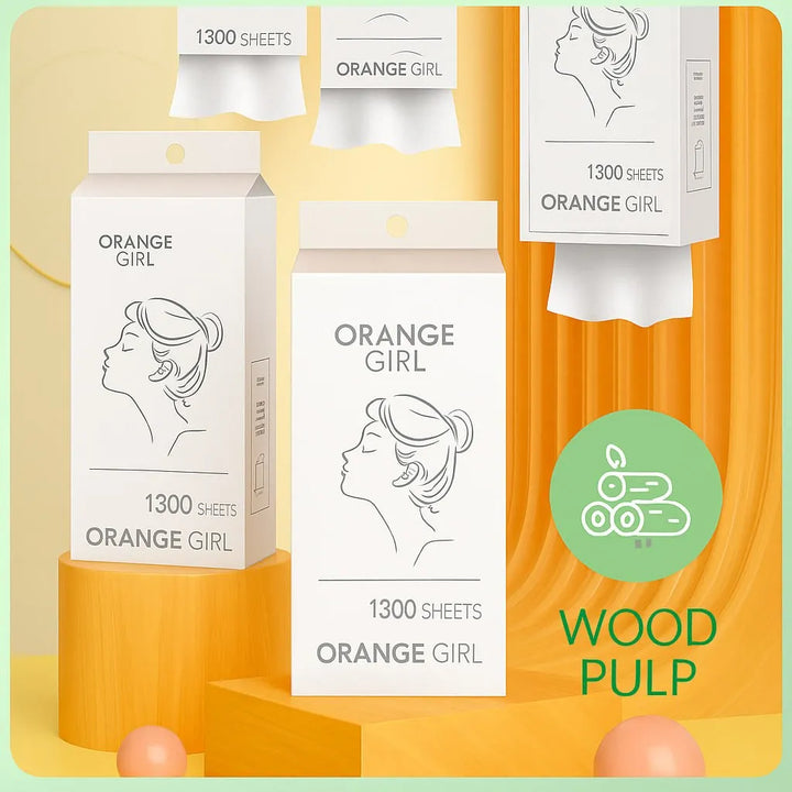  Oil Blotting Papers Orange Girl Wood Pulp