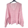 Italian Relaxed Fit V Neck Textured Lana Chunky Knit Jumper