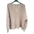 Italian Relaxed Fit V Neck Textured Lana Chunky Knit Jumper
