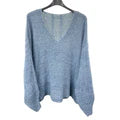 Italian Relaxed Fit V Neck Textured Lana Chunky Knit Jumper
