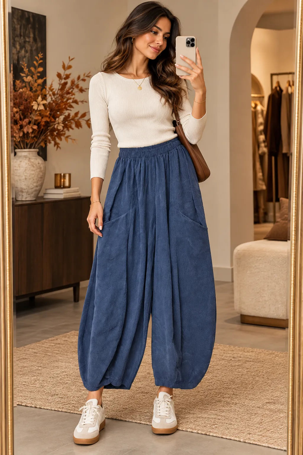 Corduroy Wide Leg Trousers
