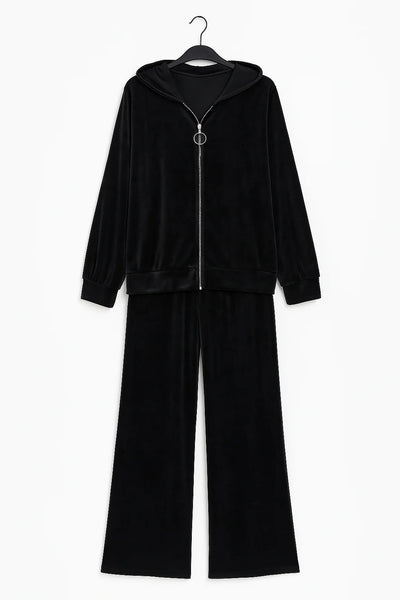Italian Velour Hooded Loungewear Co Ord Set