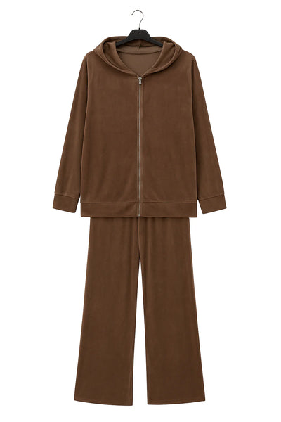 Italian Velour Hooded Loungewear Co Ord Set