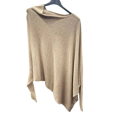 Italian Soft Knit Slant Long Sleeve Asymmetric Draped Jumper Top