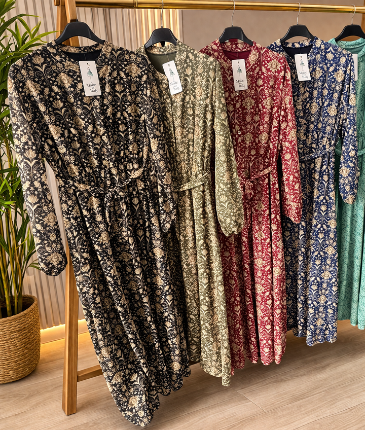 Chiffon Floral Print Modest Maxi Dress