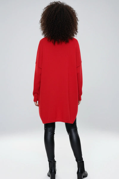 Italian Chunky Knit All Over Heart Print Jumper Top