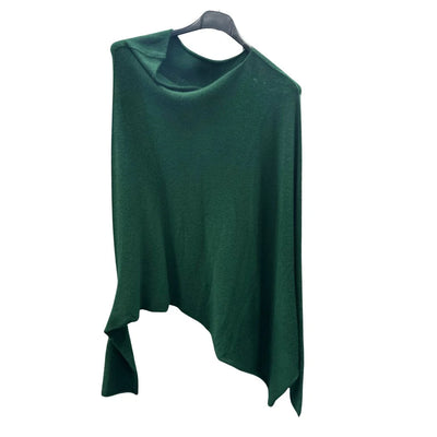 Italian Soft Knit Slant Long Sleeve Asymmetric Draped Jumper Top