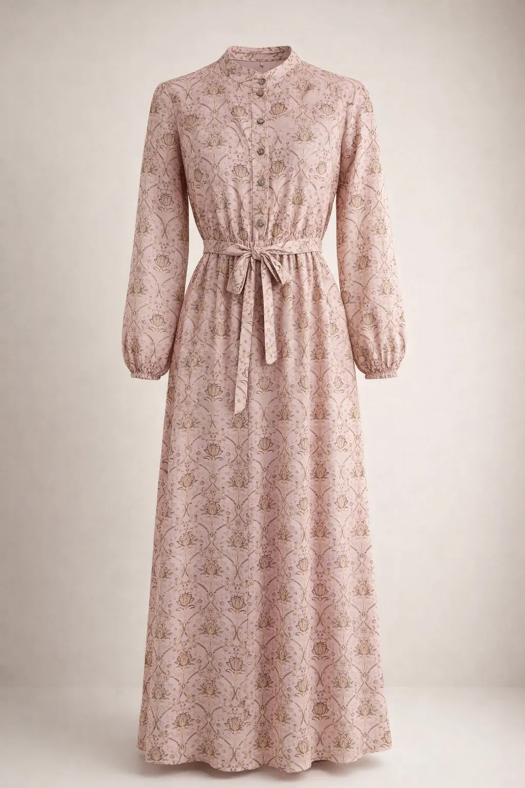 Chiffon Floral Print Modest Maxi Dress