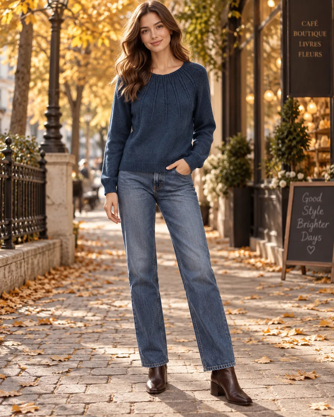 Cable Knit Soft Jumper Top – Ribbed Hem