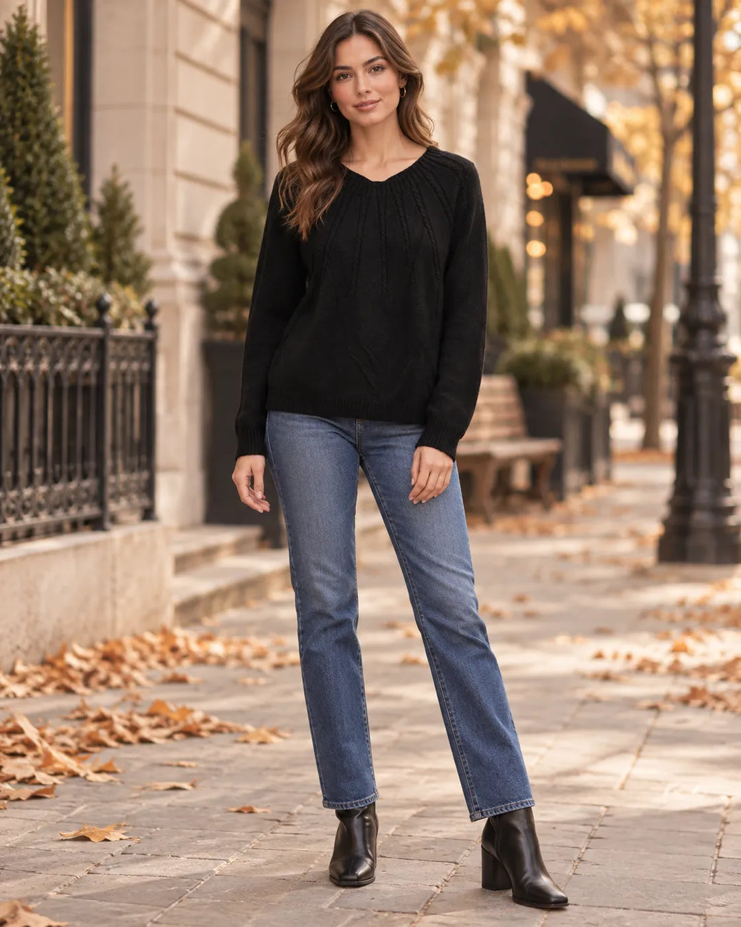 Cable Knit Soft Jumper Top – Ribbed Hem