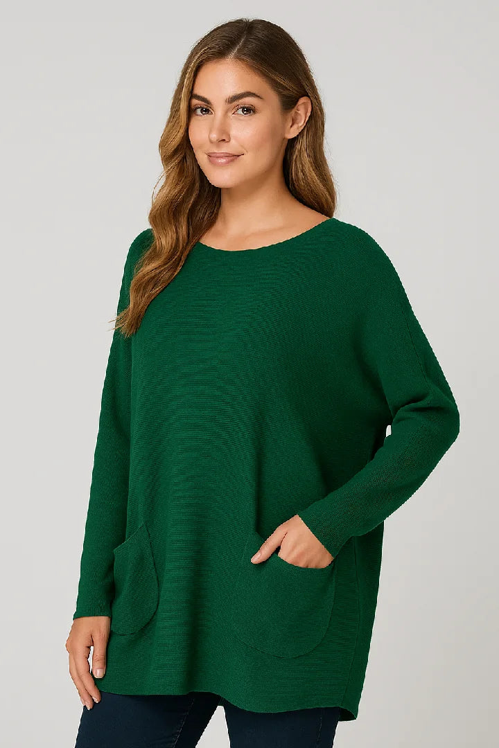 New Ladies Italian Weaved Plait Back Design Knitted Casual Comfy Jumper Top