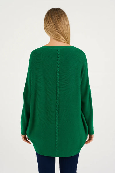 New Ladies Italian Weaved Plait Back Design Knitted Casual Comfy Jumper Top