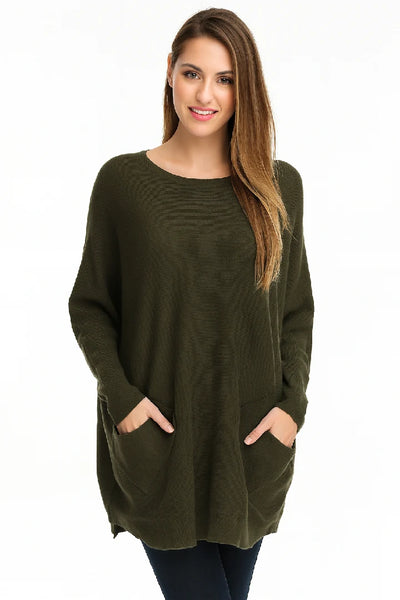 New Ladies Italian Weaved Plait Back Design Knitted Casual Comfy Jumper Top