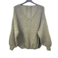 Italian Relaxed Fit V Neck Lana Chunky Knit Jumper