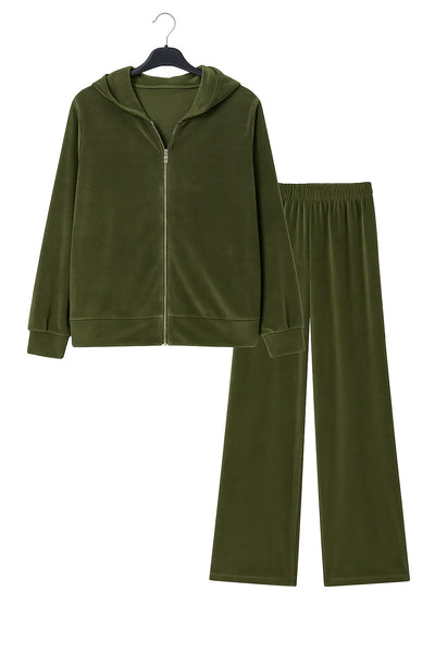 Italian Velour Hooded Loungewear Co Ord Set