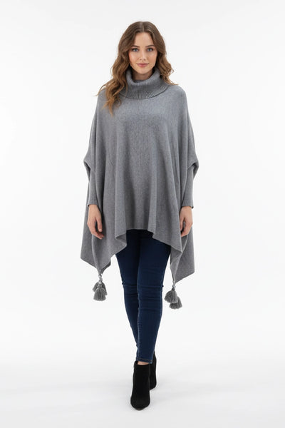 Lagenlook Cowl Neck Poncho Boxy Jumper