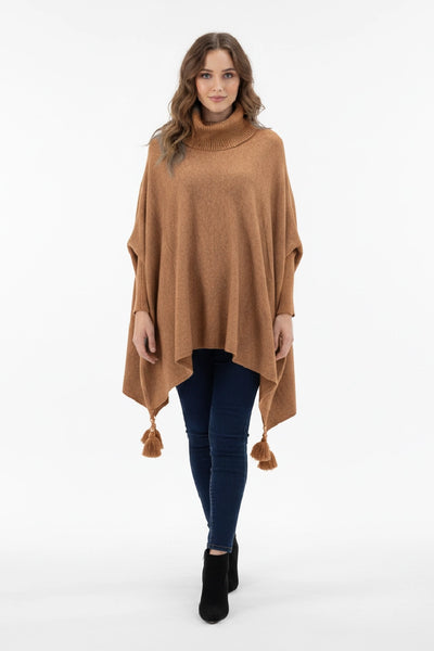 Lagenlook Cowl Neck Poncho Boxy Jumper