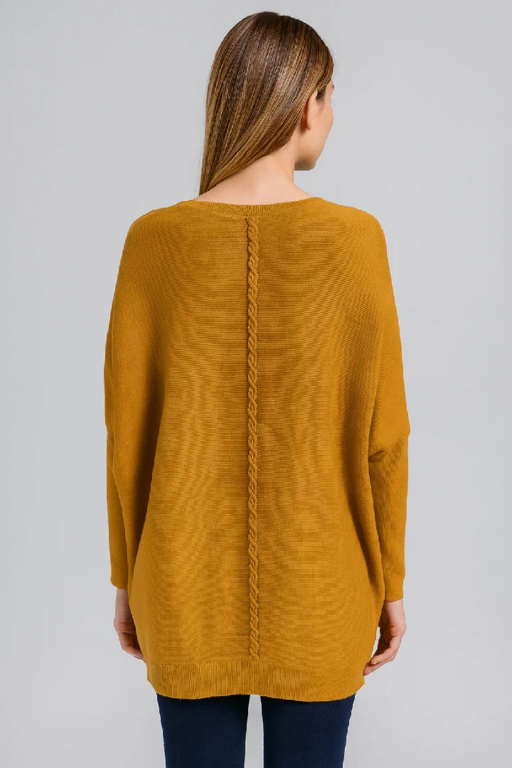 New Ladies Italian Weaved Plait Back Design Knitted Casual Comfy Jumper Top