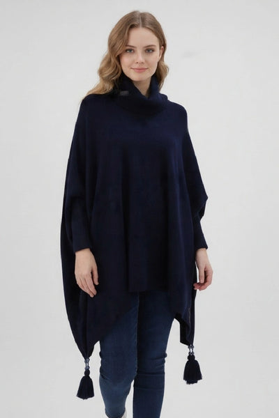 Lagenlook Cowl Neck Poncho Boxy Jumper