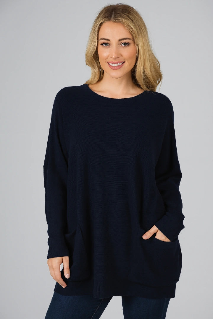 New Ladies Italian Weaved Plait Back Design Knitted Casual Comfy Jumper Top