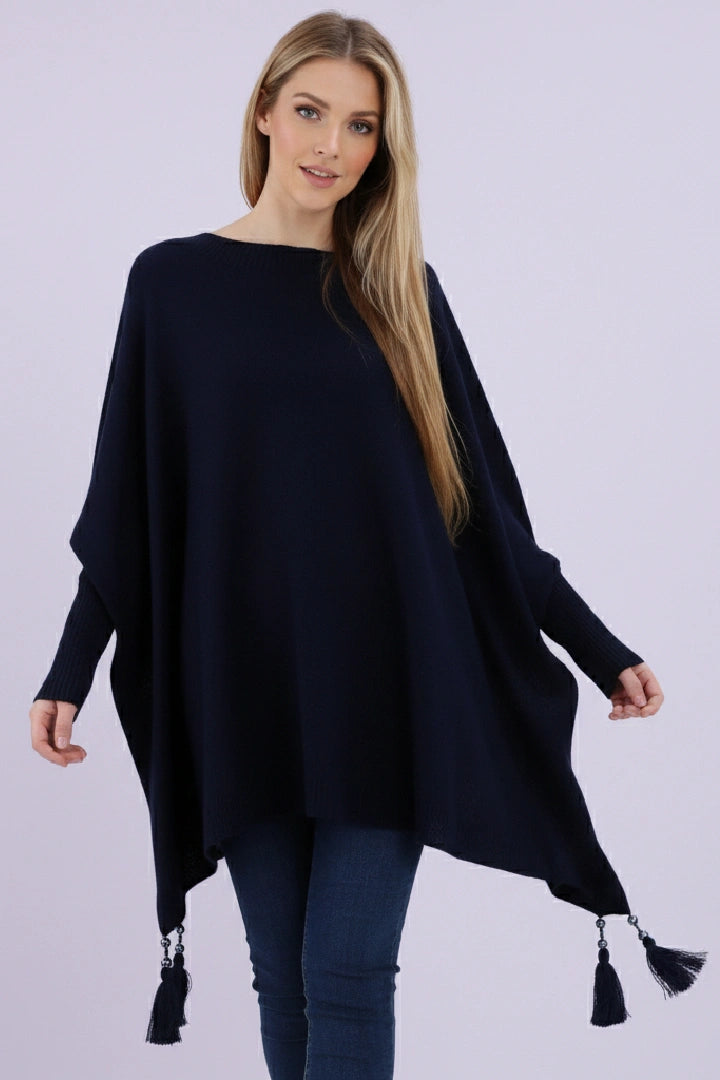 Womens Italian Batwing Jumper winter Poncho Ladies Knitted Cape Plus Size
