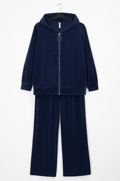 Italian Velour Hooded Loungewear Co Ord Set