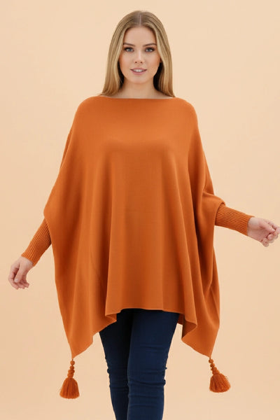 Womens Italian Batwing Jumper winter Poncho Ladies Knitted Cape Plus Size