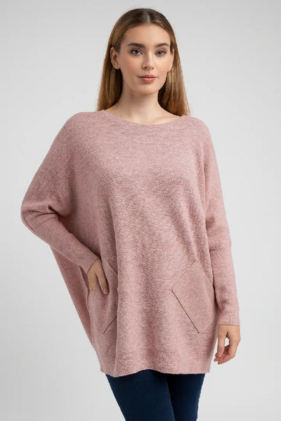 New Ladies Italian Weaved Plait Back Design Knitted Casual Comfy Jumper Top