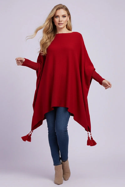 Womens Italian Batwing Jumper winter Poncho Ladies Knitted Cape Plus Size