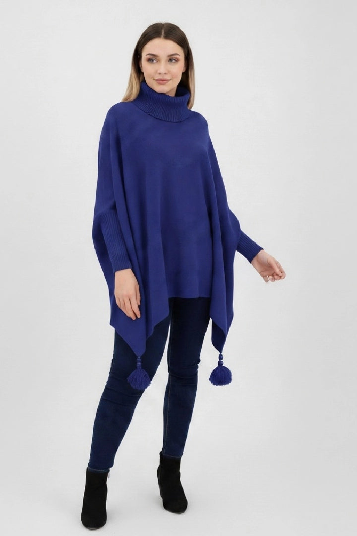 Lagenlook Cowl Neck Poncho Boxy Jumper