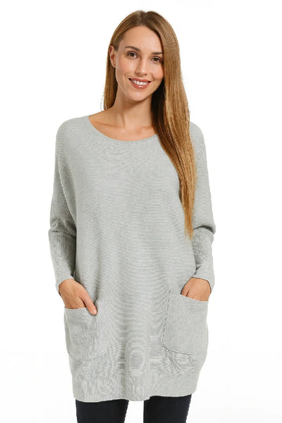 New Ladies Italian Weaved Plait Back Design Knitted Casual Comfy Jumper Top