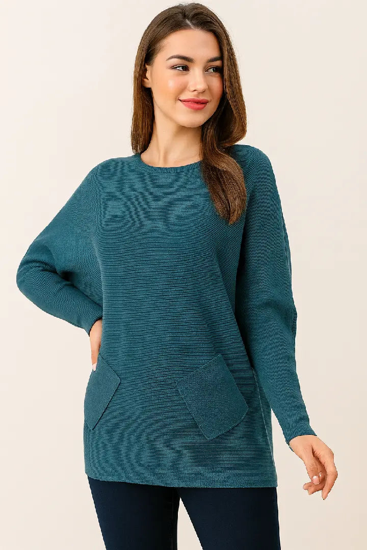 New Ladies Italian Weaved Plait Back Design Knitted Casual Comfy Jumper Top