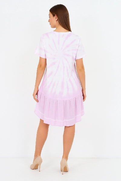 Italian Multi Tie-Dye Midi T-Shirt Dress