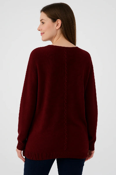 New Ladies Italian Weaved Plait Back Design Knitted Casual Comfy Jumper Top