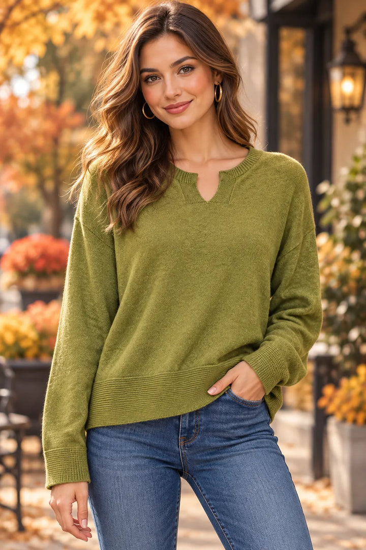 Soft Knit V-Neck Jumper