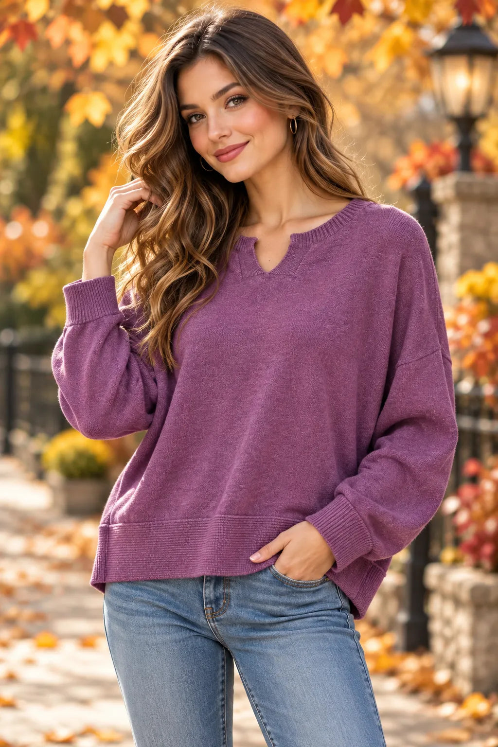 Soft Knit V-Neck Jumper