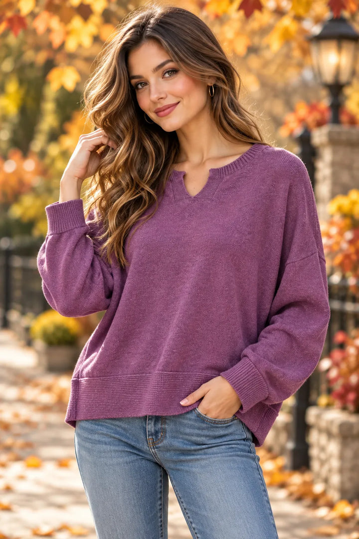 Soft Knit V-Neck Jumper