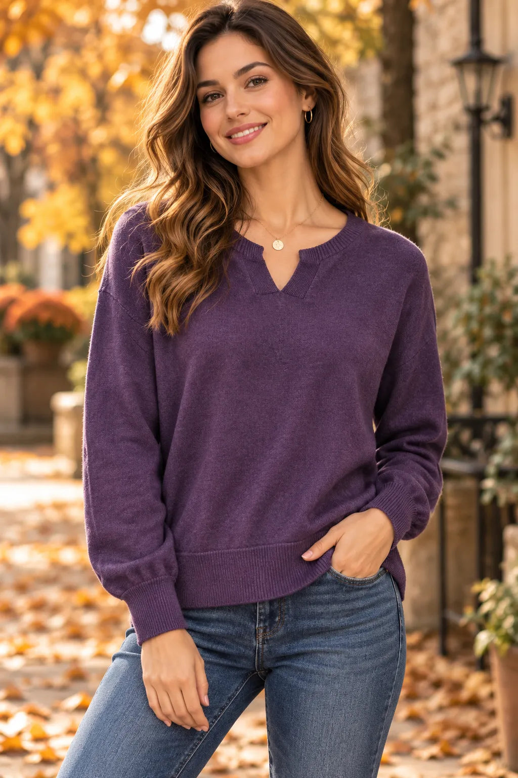 Soft Knit V-Neck Jumper