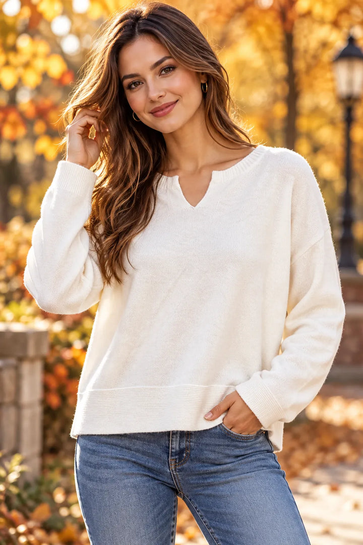 Soft Knit V-Neck Jumper