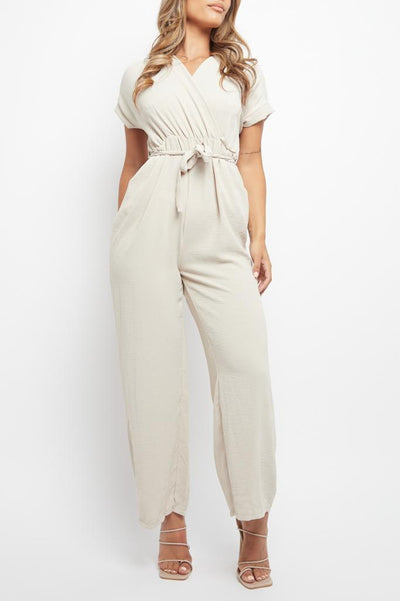 Made In Italy Belted Jumpsuit