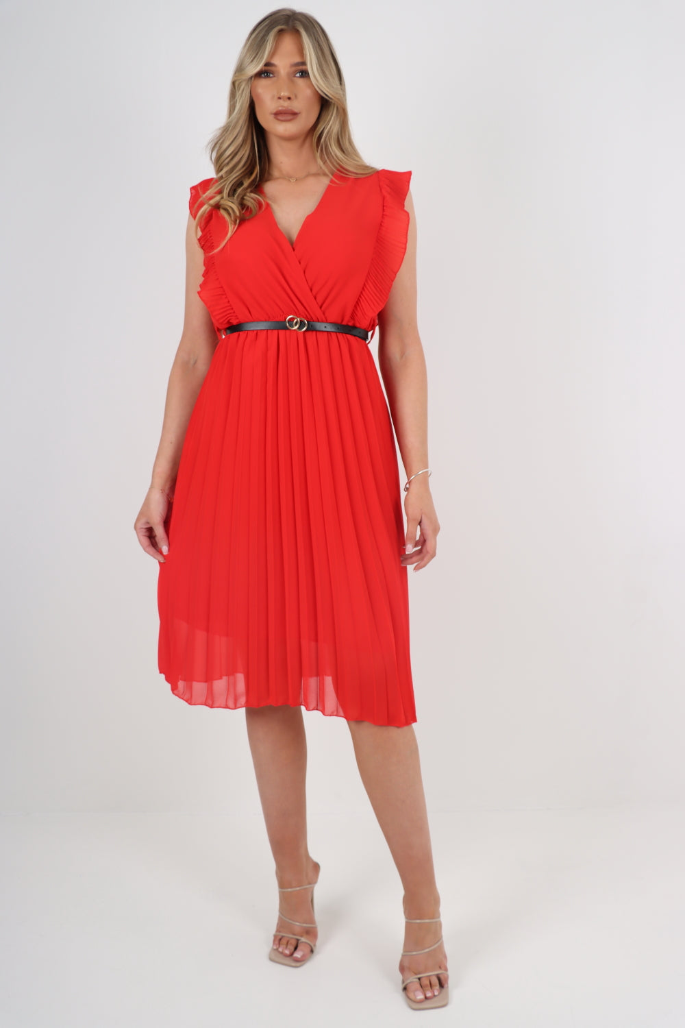 Made In Italy Belted Midi Dress