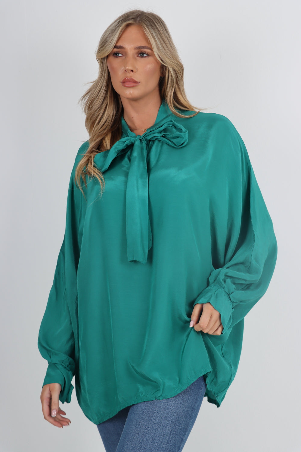 Made In Italy Oversized Bow Tie Tunic