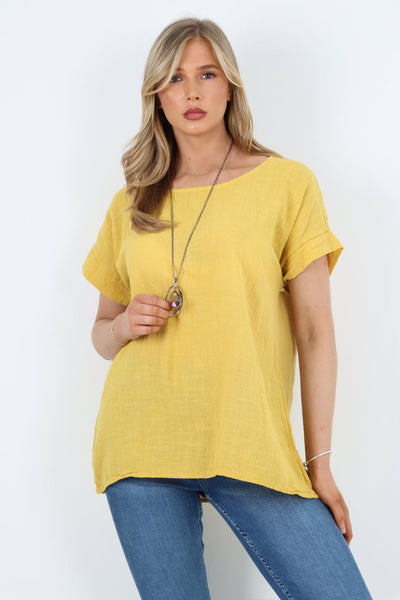 Cotton Tops with Necklace