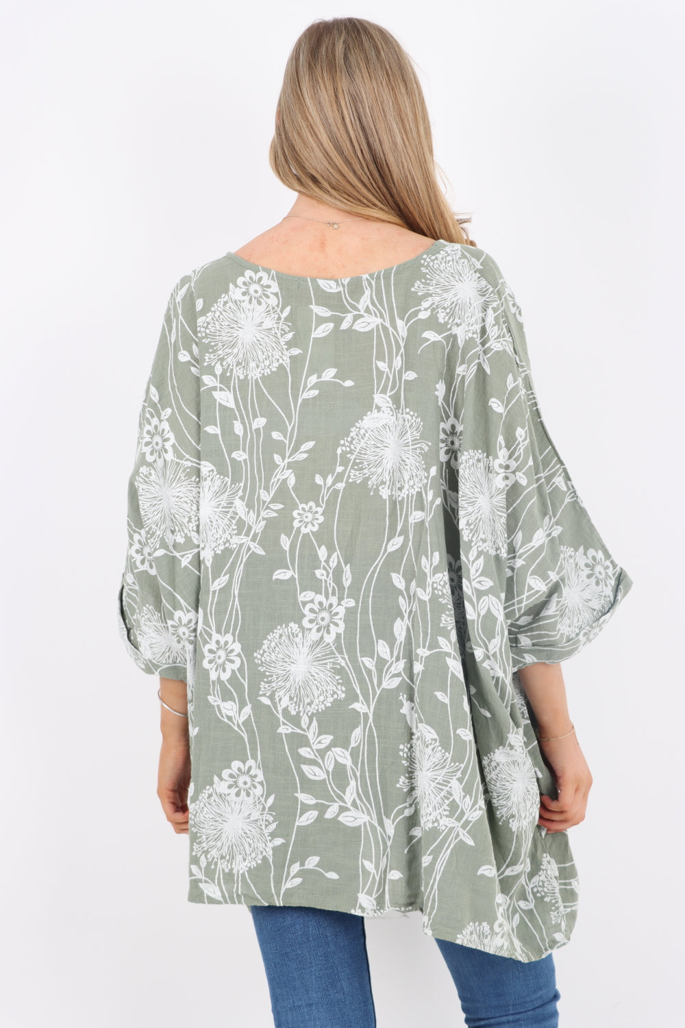 Floral Print Oversized Tunic Top