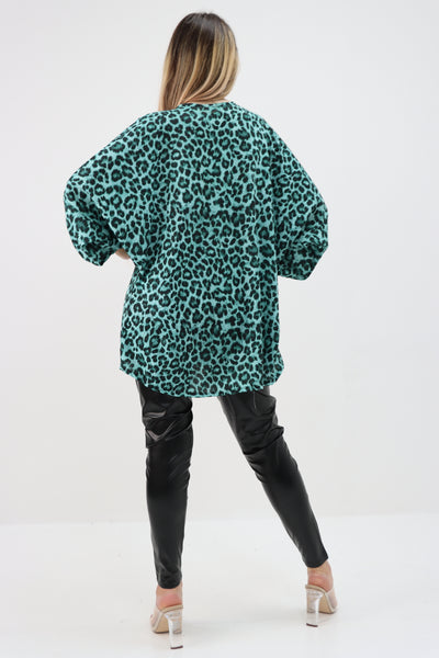 Made In Italy Leopard Print Twisted Top