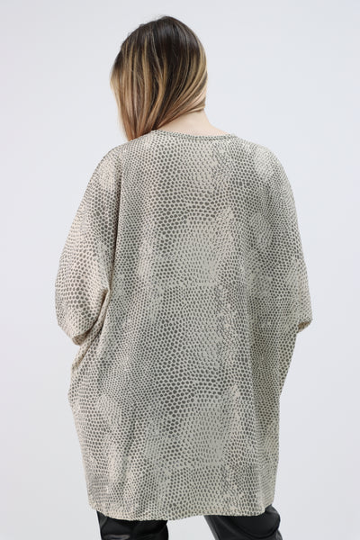 Made In Italy Snake Print Twisted Top